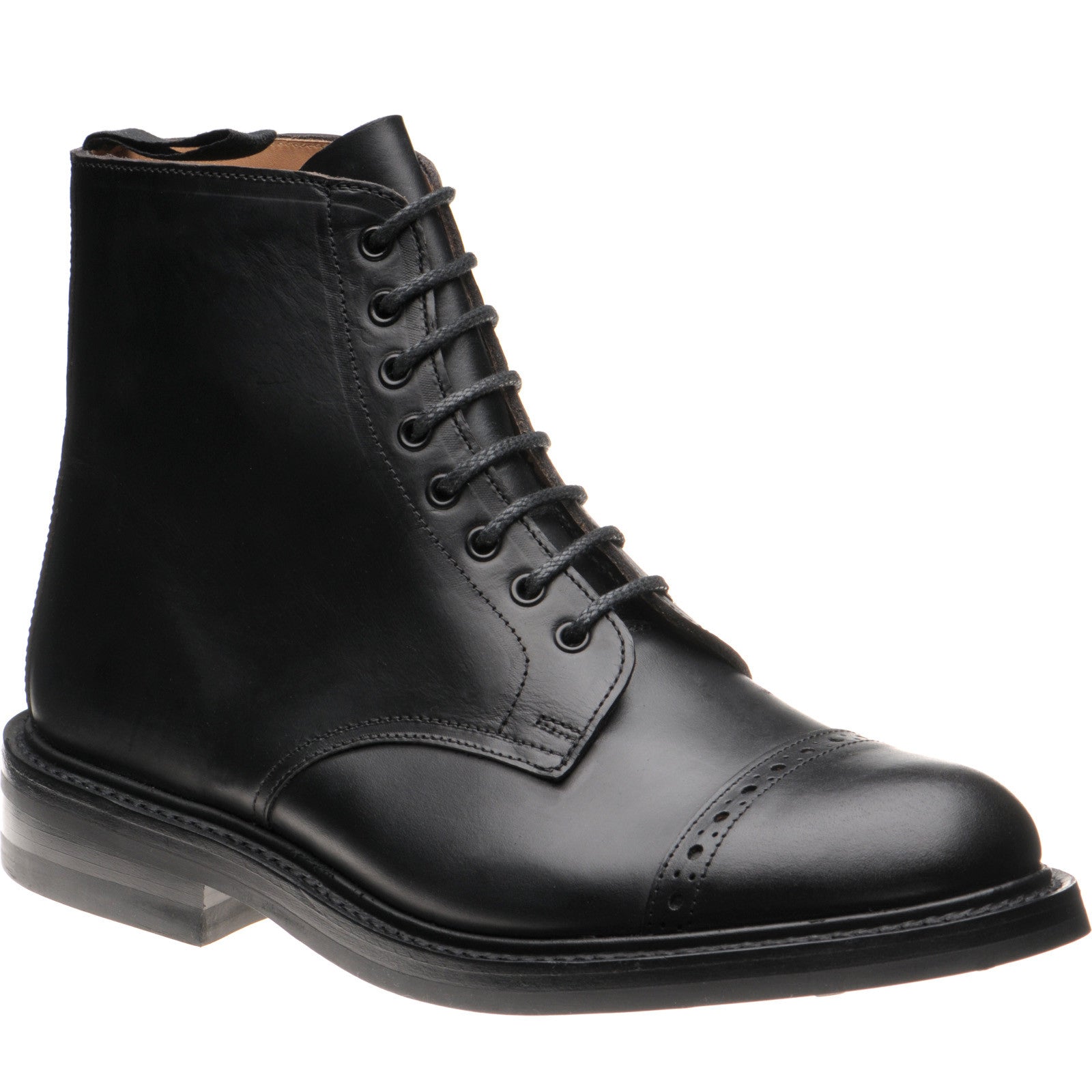 Product image for Herring Gregory Horween mens rubber-soled boots in black chromexcel