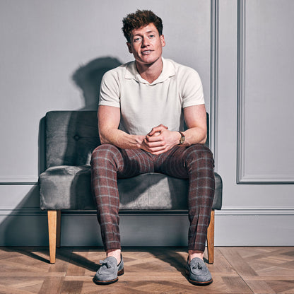 Product image for Herring Guildford mens hybrid-soled tasselled loafers in pebble grey