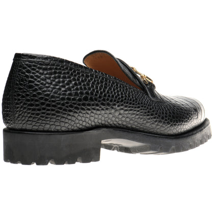 Product image for Herring Hallstatt mens rubber-soled loafers in black croc