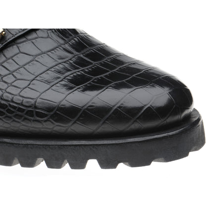 Product image for Herring Hallstatt mens rubber-soled loafers in black croc