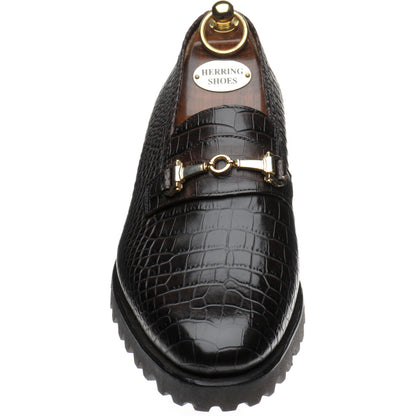 Product image for Herring Hallstatt mens rubber-soled loafers in dark brown croc
