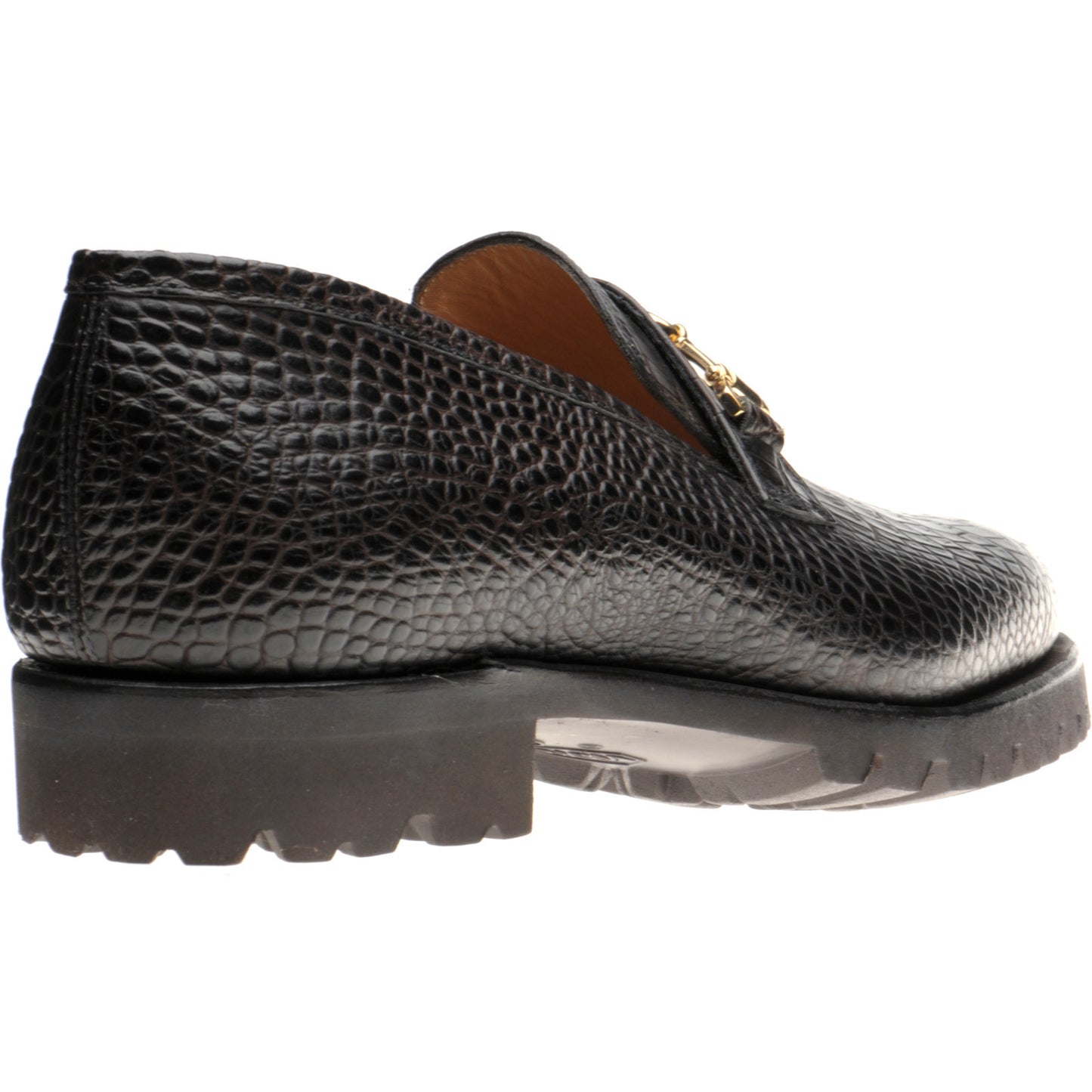 Product image for Herring Hallstatt mens rubber-soled loafers in dark brown croc