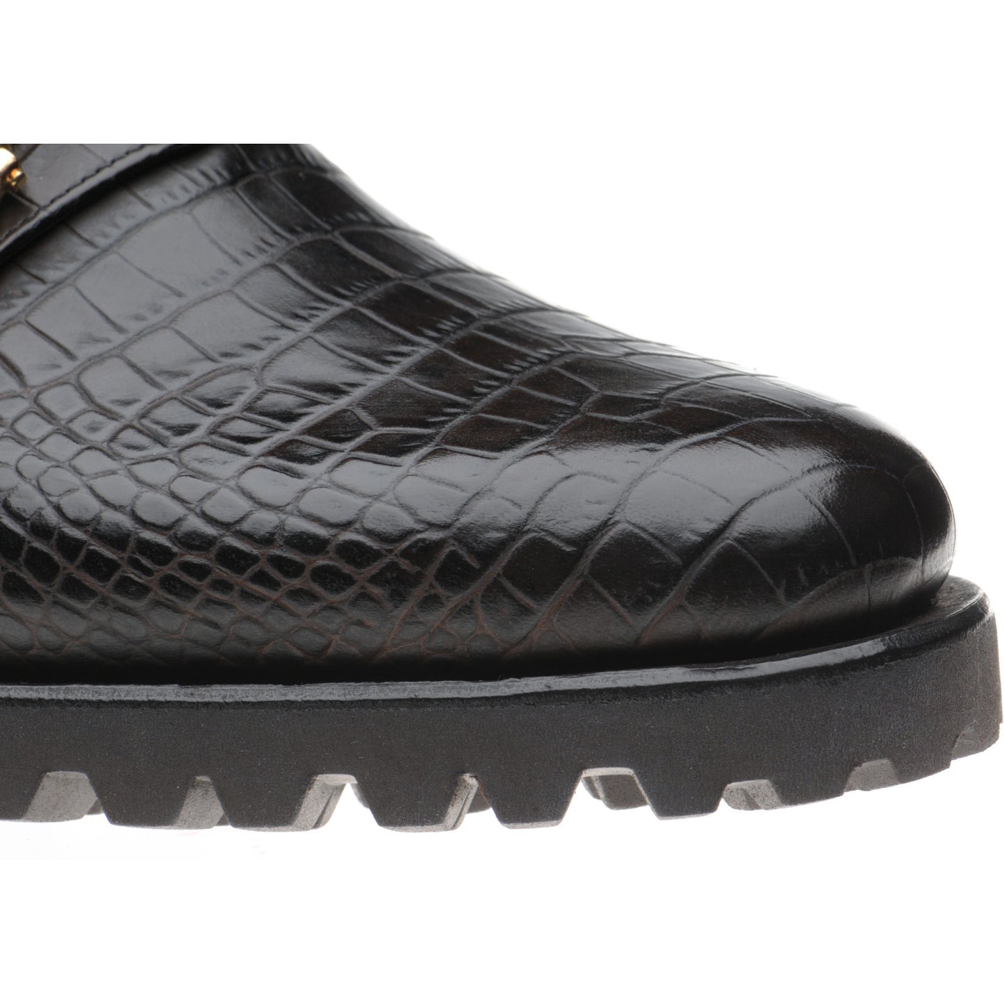 Product image for Herring Hallstatt mens rubber-soled loafers in dark brown croc