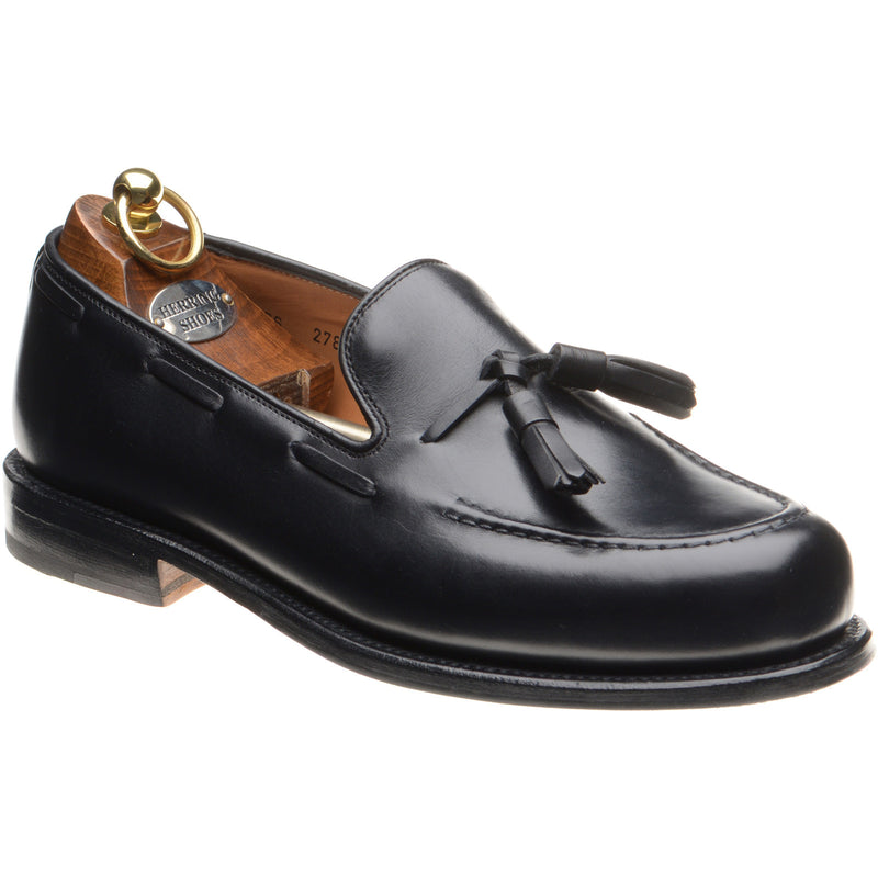 Product image for Herring Hamilton mens hybrid-soled loafers in black calf