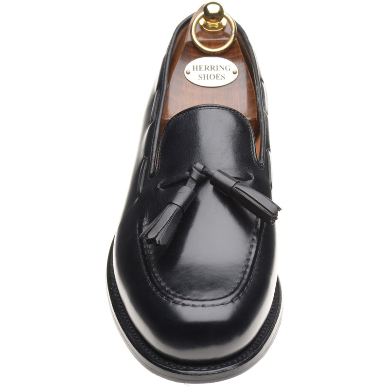 Product image for Herring Hamilton mens hybrid-soled loafers in black calf