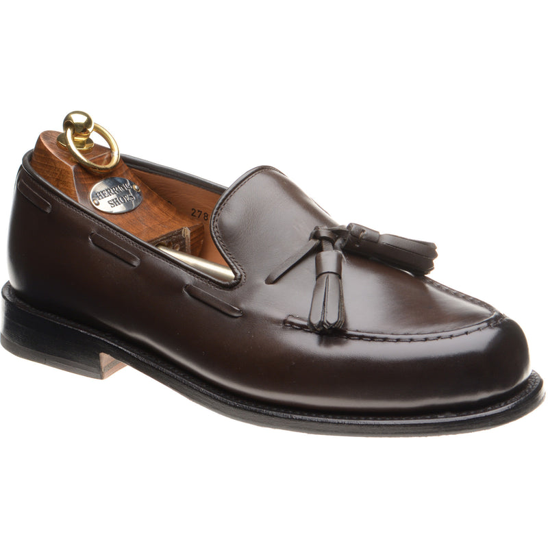 Product image for Herring Hamilton mens hybrid-soled loafers in dark brown calf