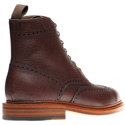 Product image for Herring Hanbury mens brogue boots in burgundy grain