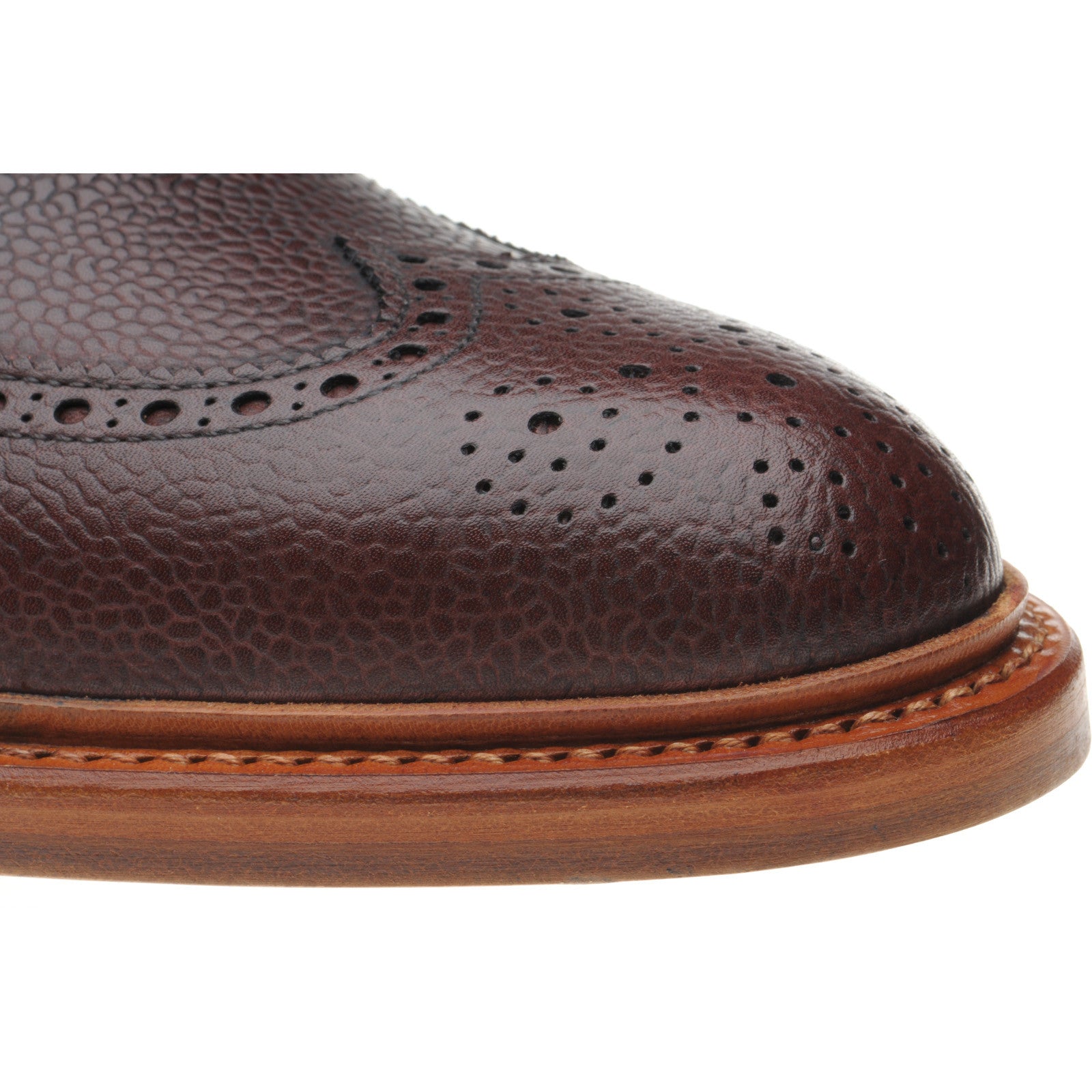 Product image for Herring Hanbury mens brogue boots in burgundy grain