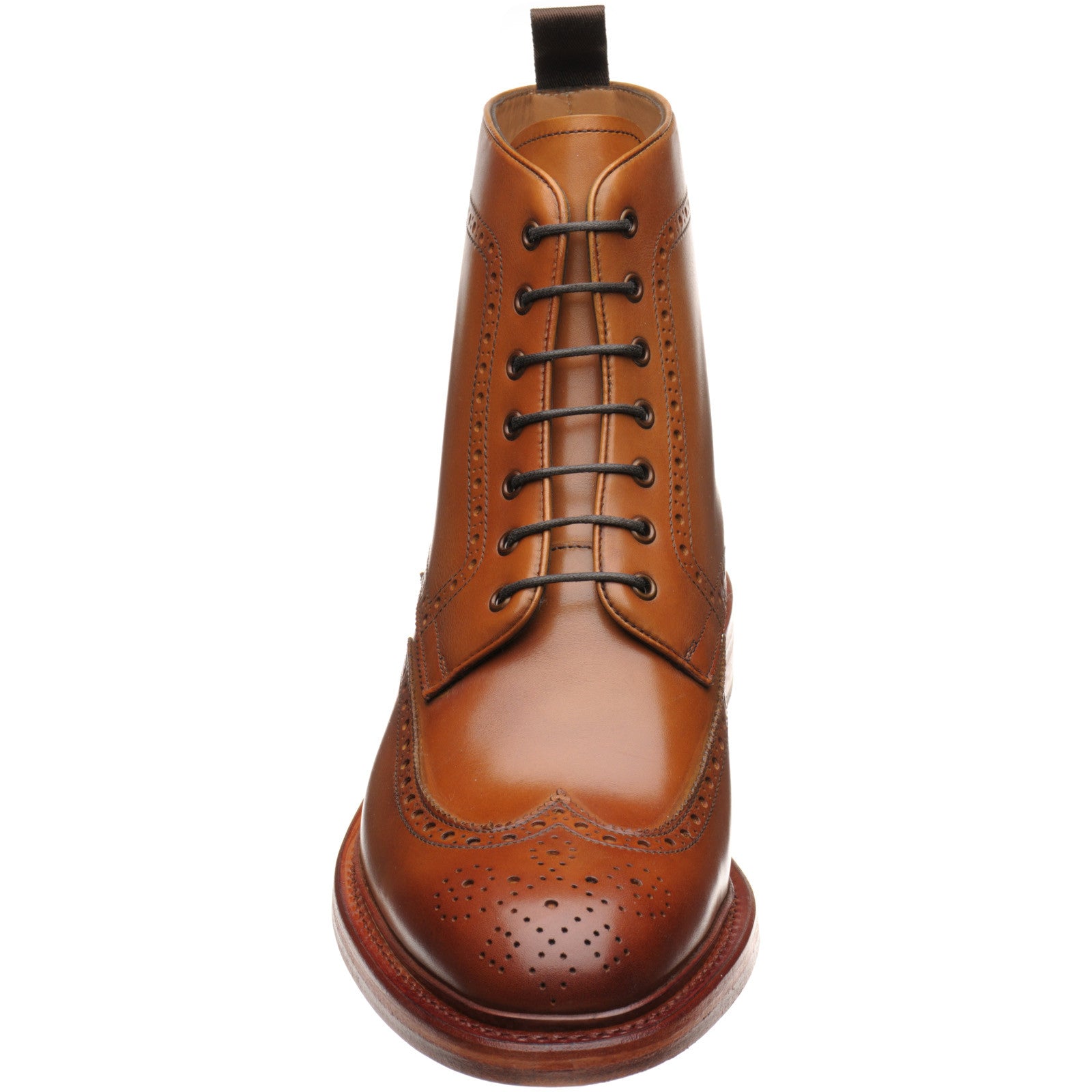 Product image for Herring Hanbury mens brogue boots in tan calf (second)
