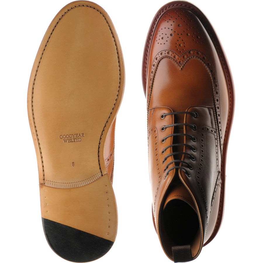 Product image for Herring Hanbury mens brogue boots in tan calf (second)