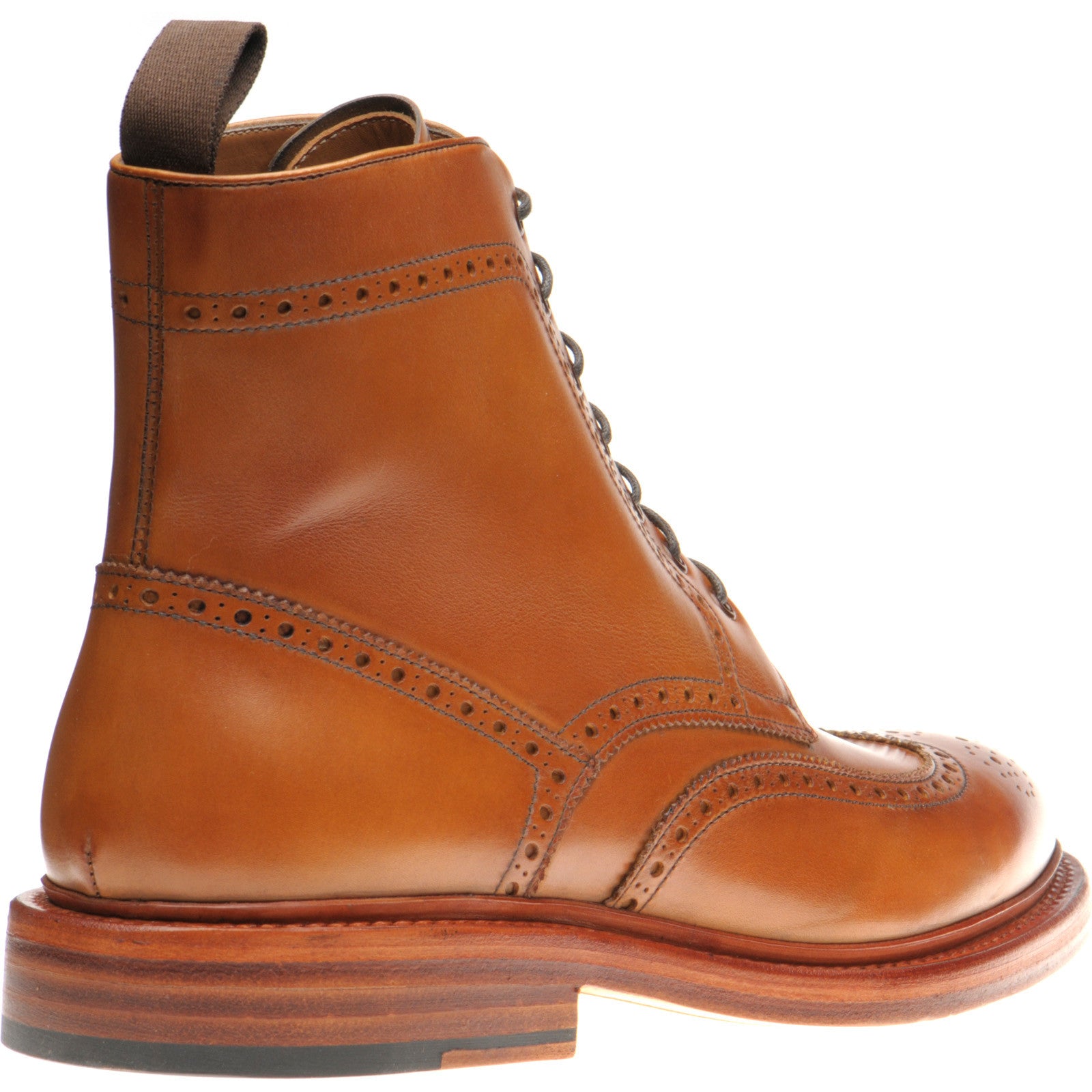 Product image for Herring Hanbury mens brogue boots in tan calf (second)