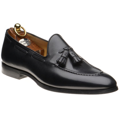 Product image for Herring Harry mens rubber-soled tasselled loafers in black calf