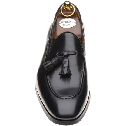 Product image for Herring Harry mens rubber-soled tasselled loafers in black calf