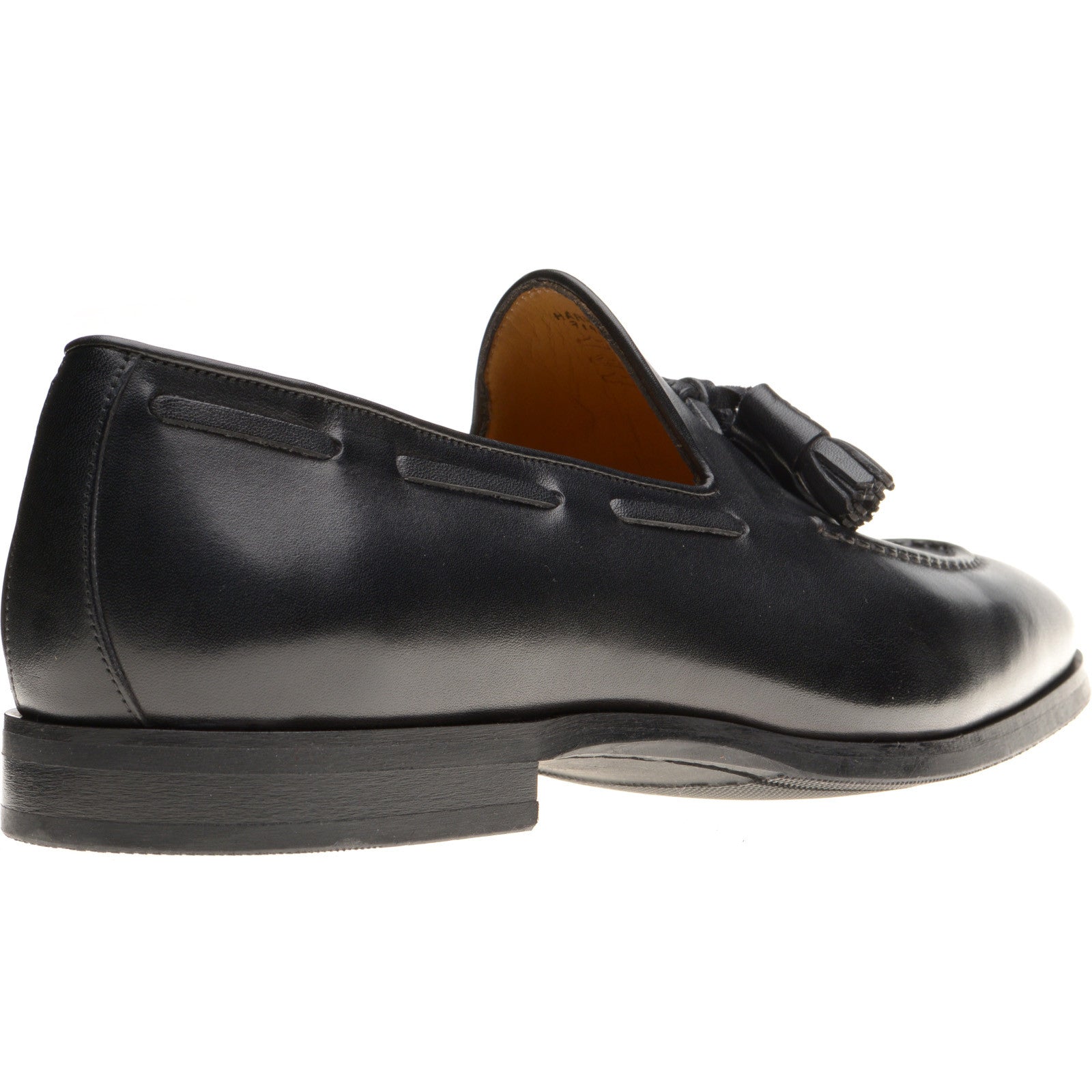 Product image for Herring Harry mens rubber-soled tasselled loafers in black calf