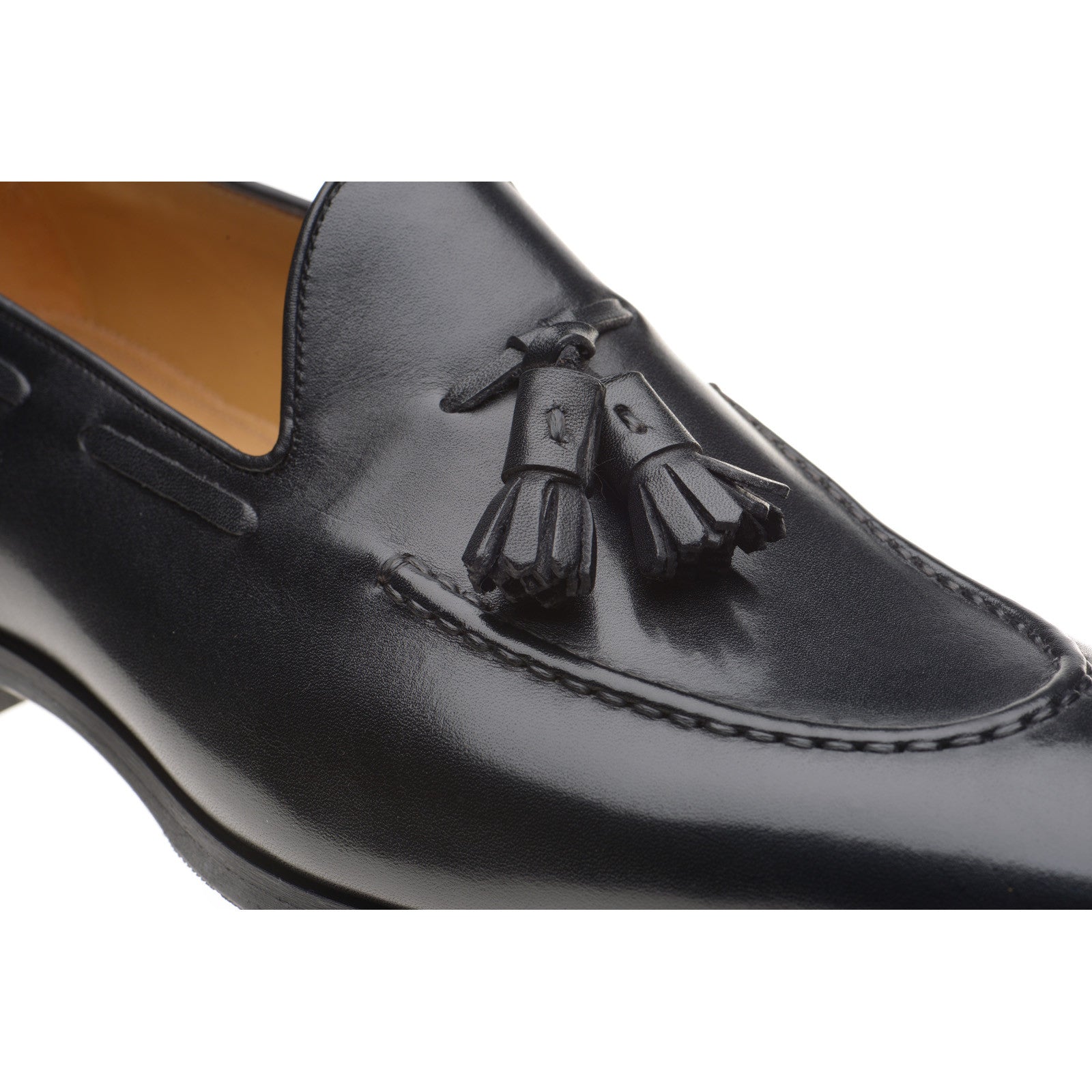 Product image for Herring Harry mens rubber-soled tasselled loafers in black calf