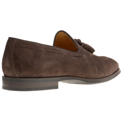 Product image for Herring Harry mens rubber-soled tasselled loafers in brown suede