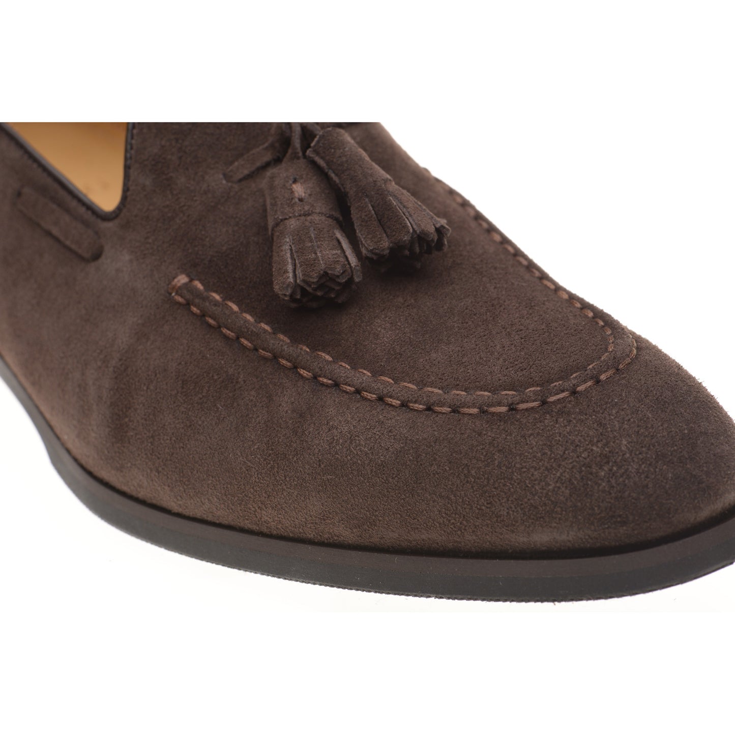 Product image for Herring Harry mens rubber-soled tasselled loafers in brown suede