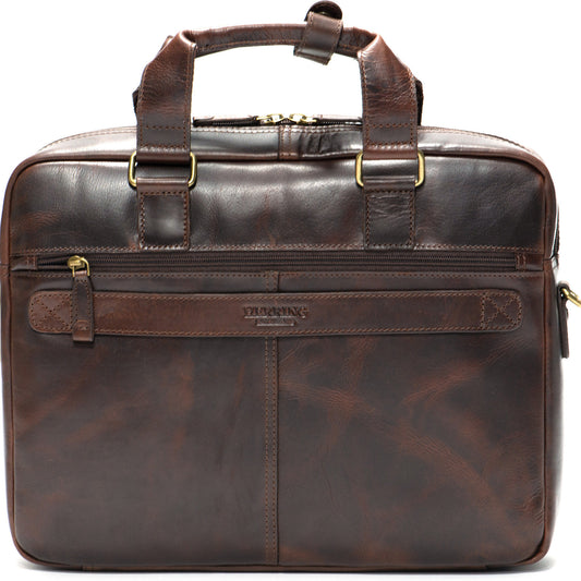 Product image for Herring Harwich Briefcase in mahogany grain