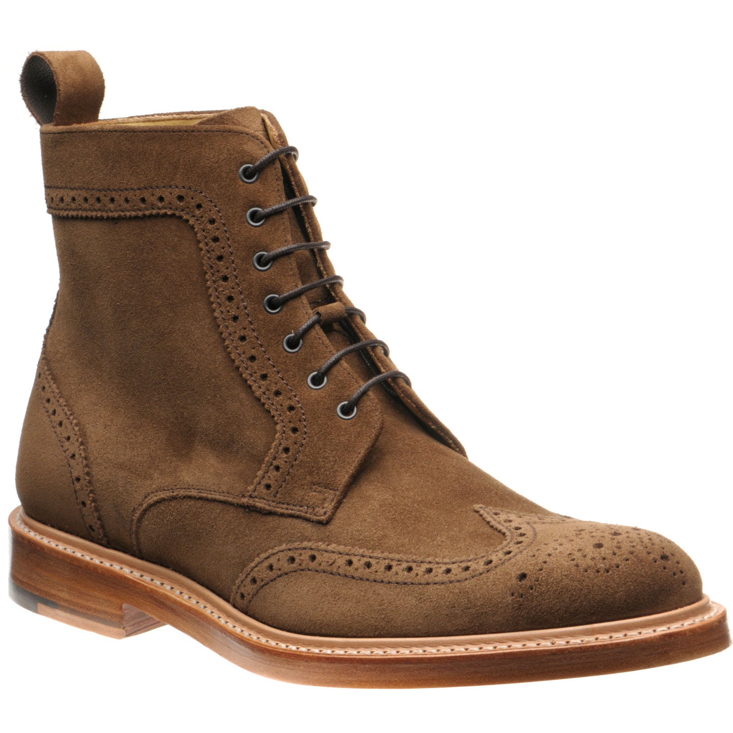Product image for Herring Hawthorn mens brogue boots in tobacco suede