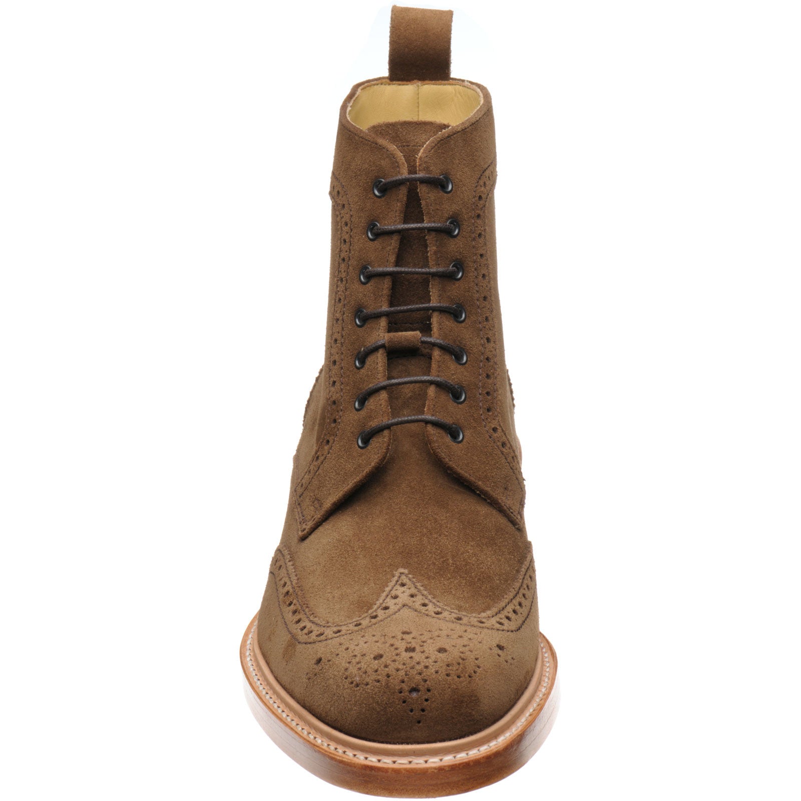 Herring Hawthorn mens brogue boots in tobacco suede – Herring Shoes