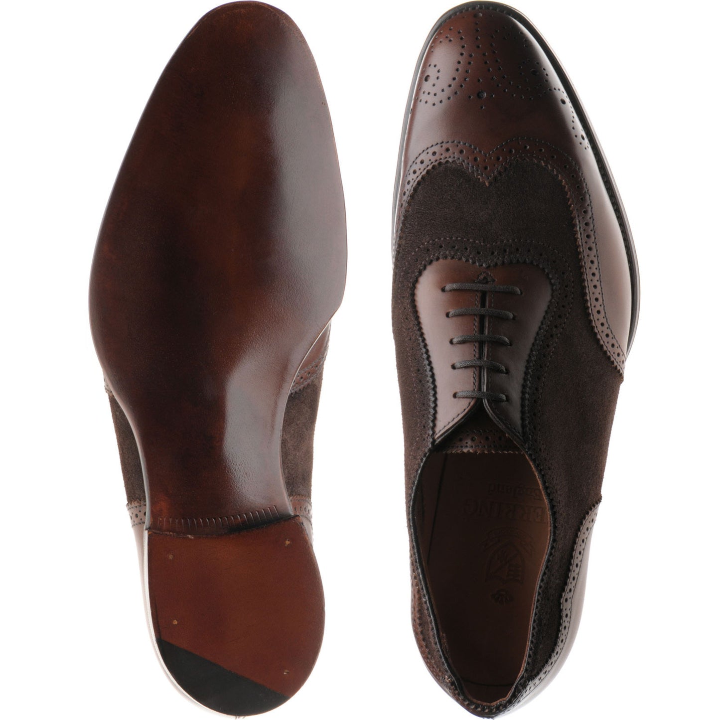 Product image for Herring Henry II mens brogues in espresso calf and brown suede