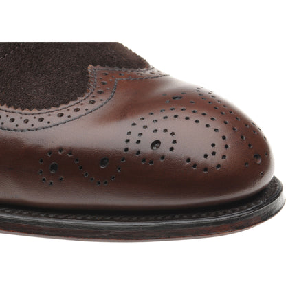Product image for Herring Henry II mens brogues in espresso calf and brown suede