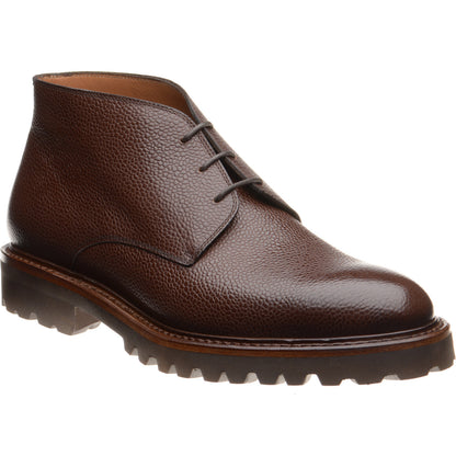 Product image for Herring Hook mens rubber-soled Chukka boots in dark brown grain