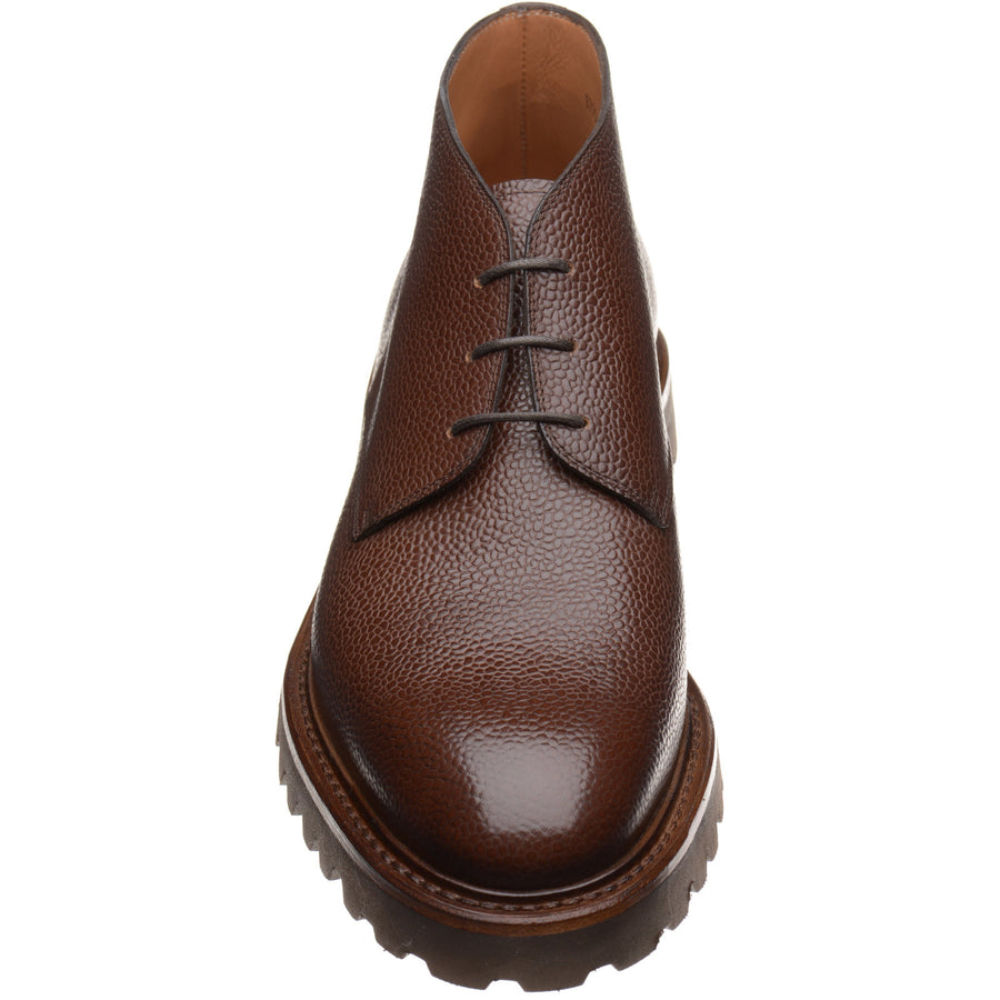 Product image for Herring Hook mens rubber-soled Chukka boots in dark brown grain
