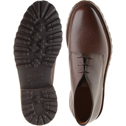 Product image for Herring Hook mens rubber-soled Chukka boots in dark brown grain