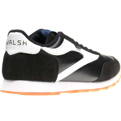Product image for Herring Horwich Trainer mens two-tone rubber-soled trainers in black calf suede and white calf