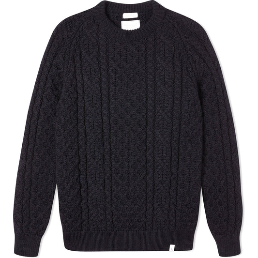 Product image for Herring Hudson Aran Jumper by Peregrine in navy