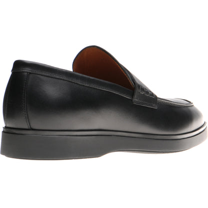 Product image for Herring Ibiza mens rubber-soled loafers in black calf