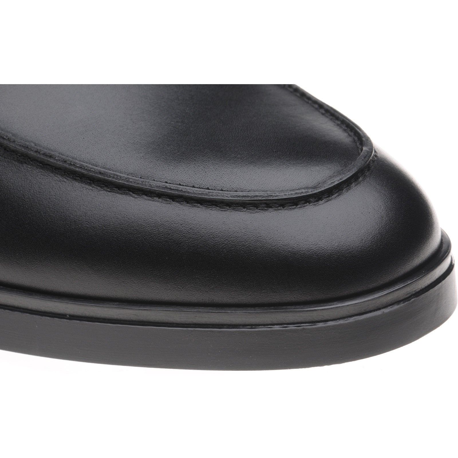 Product image for Herring Ibiza mens rubber-soled loafers in black calf
