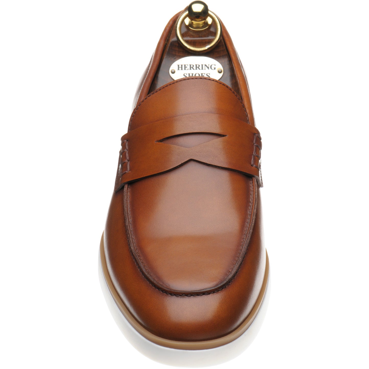 Product image for Herring Ibiza mens rubber-soled loafers in cognac calf (second)