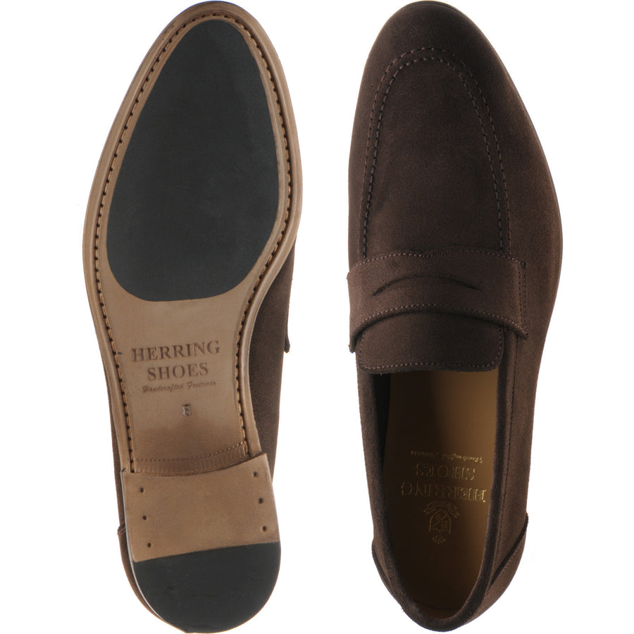 Product image for Herring Ibstock II mens hybrid-soled loafers in dark brown suede