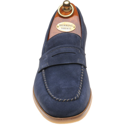 Product image for Herring Ives mens rubber-soled loafers in navy suede