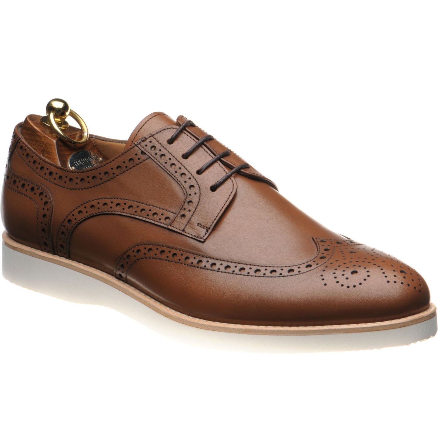 Product image for Herring Jack II mens rubber-soled brogues in tan calf