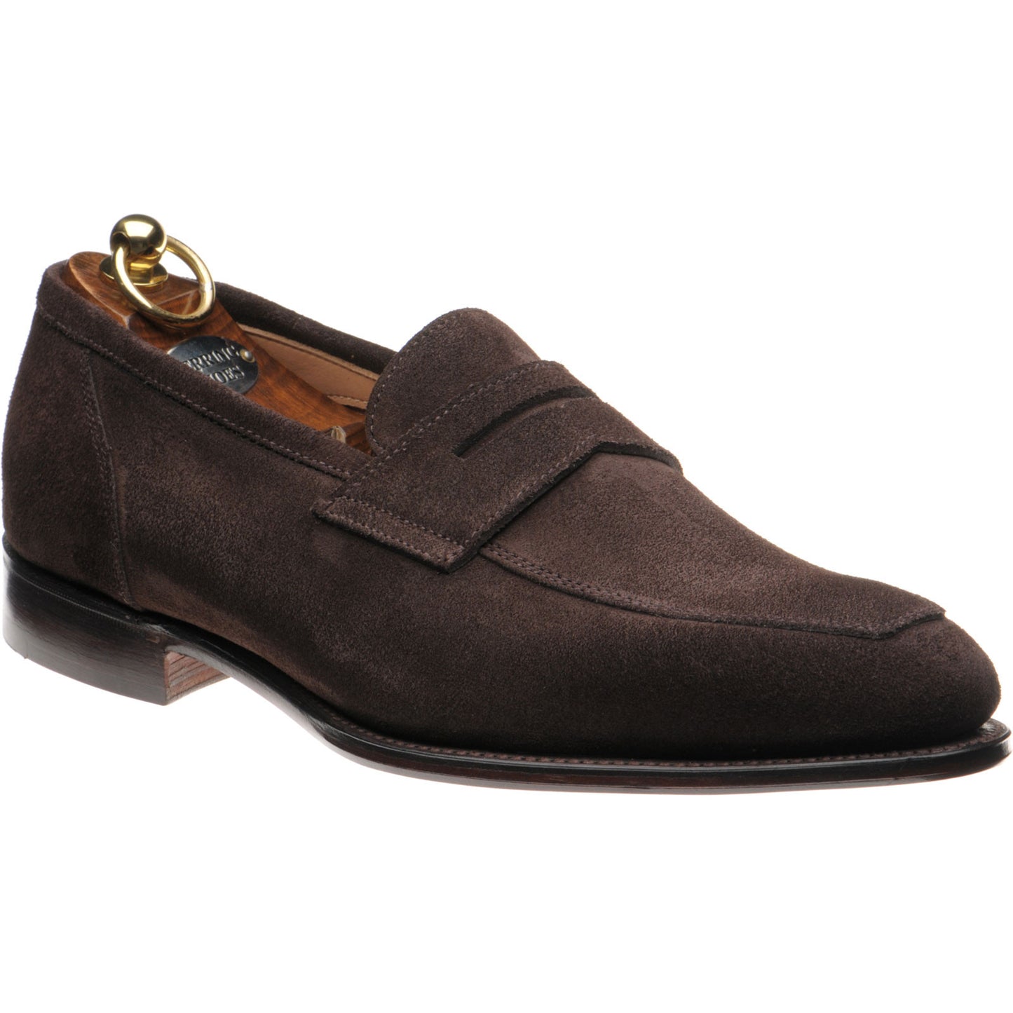 Product image for Herring James mens loafers in brown suede