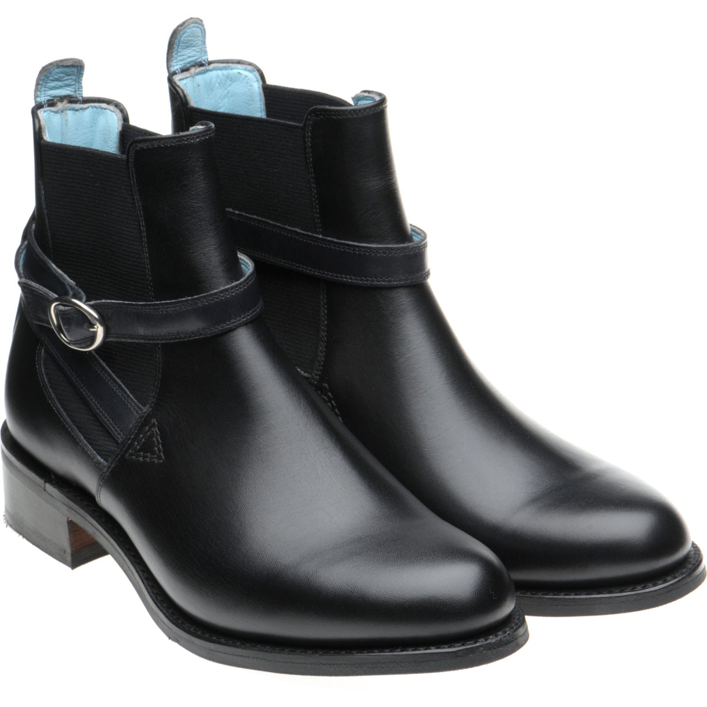 Product image for Herring Jodie ladies rubber-soled Chelsea boots in black calf with navy calf strap