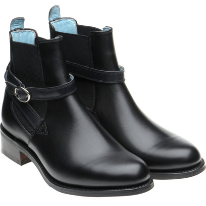 Product image for Herring Jodie ladies rubber-soled Chelsea boots in black calf with navy calf strap