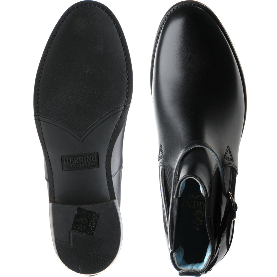 Product image for Herring Jodie ladies rubber-soled Chelsea boots in black calf with navy calf strap