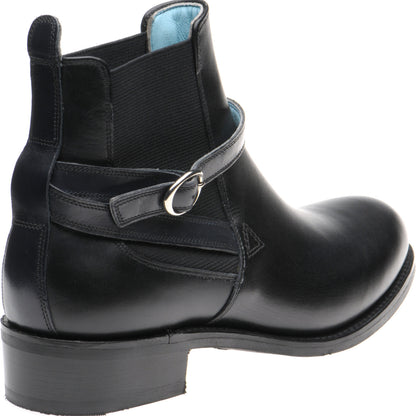 Product image for Herring Jodie ladies rubber-soled Chelsea boots in black calf with navy calf strap
