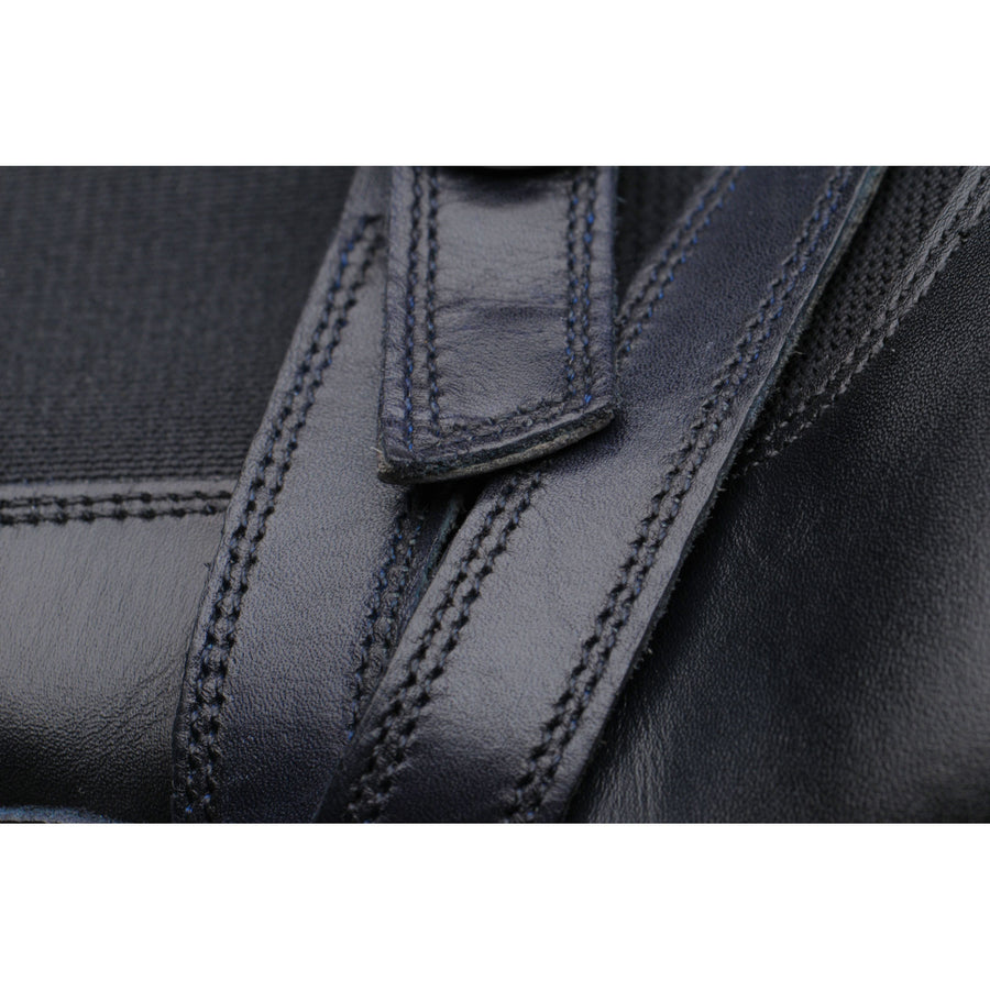 Product image for Herring Jodie ladies rubber-soled Chelsea boots in black calf with navy calf strap