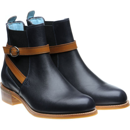 Product image for Herring Jodie ladies rubber-soled Chelsea boots in navy calf with cedar calf strap