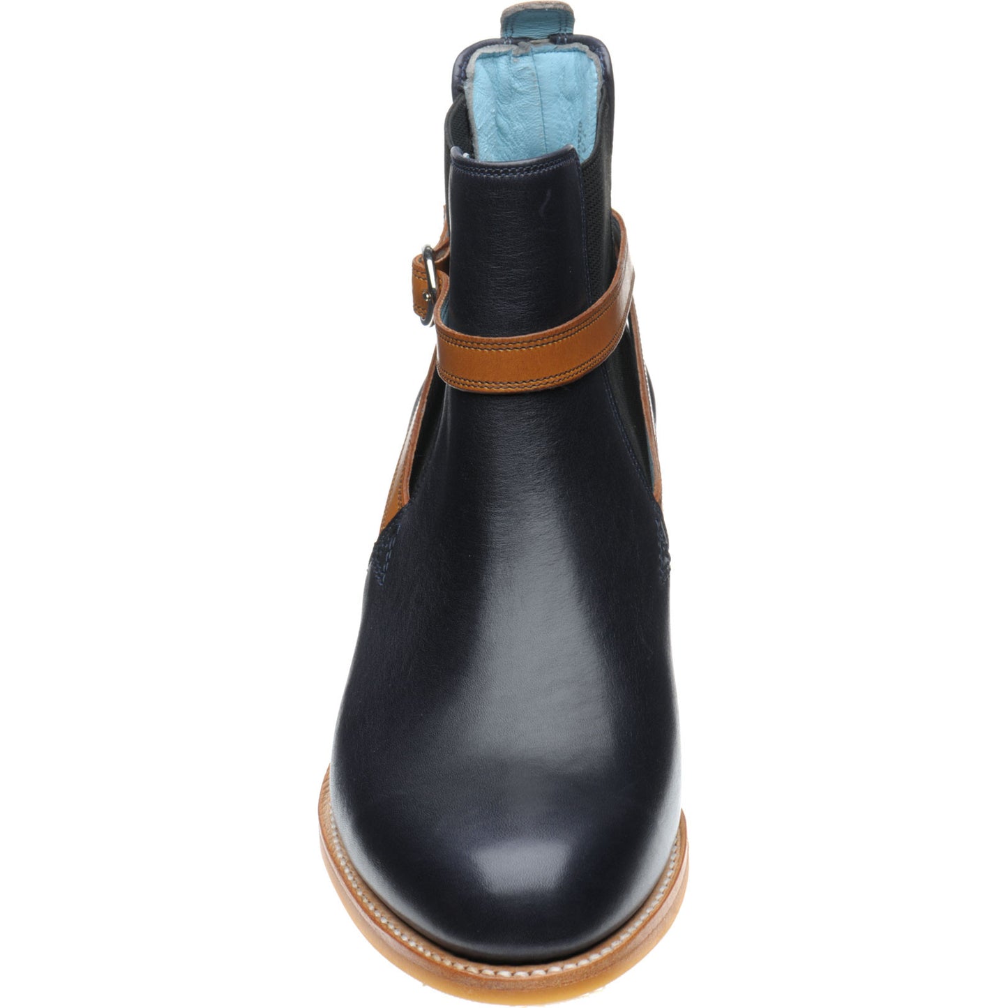 Product image for Herring Jodie ladies rubber-soled Chelsea boots in navy calf with cedar calf strap