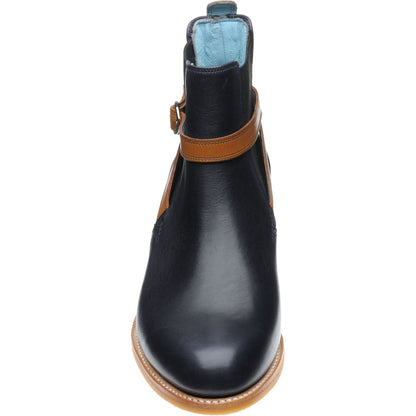 Product image for Herring Jodie ladies rubber-soled Chelsea boots in navy calf with cedar calf strap