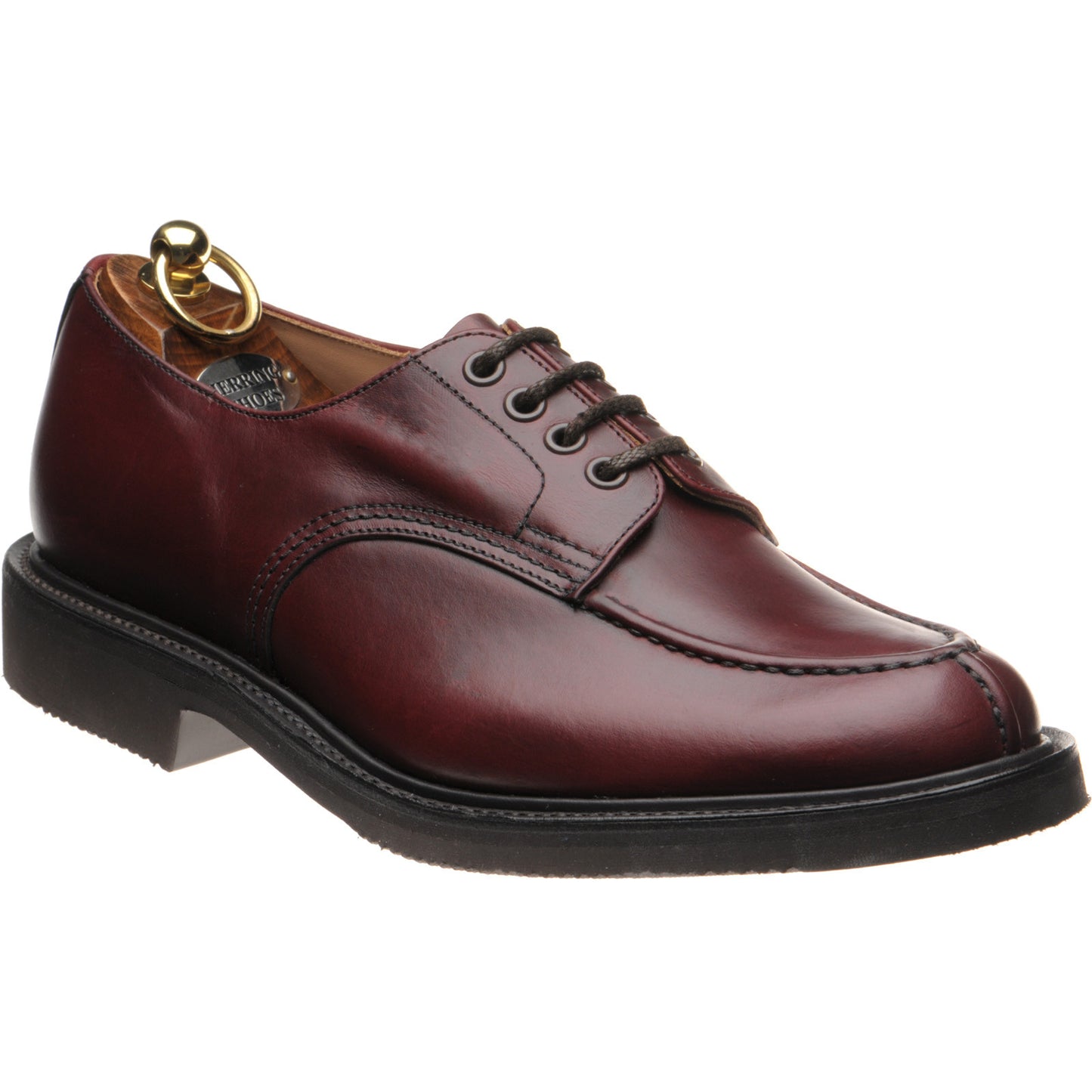 Product image for Herring Kilsby mens rubber-soled Derby shoes in burgundy cutter