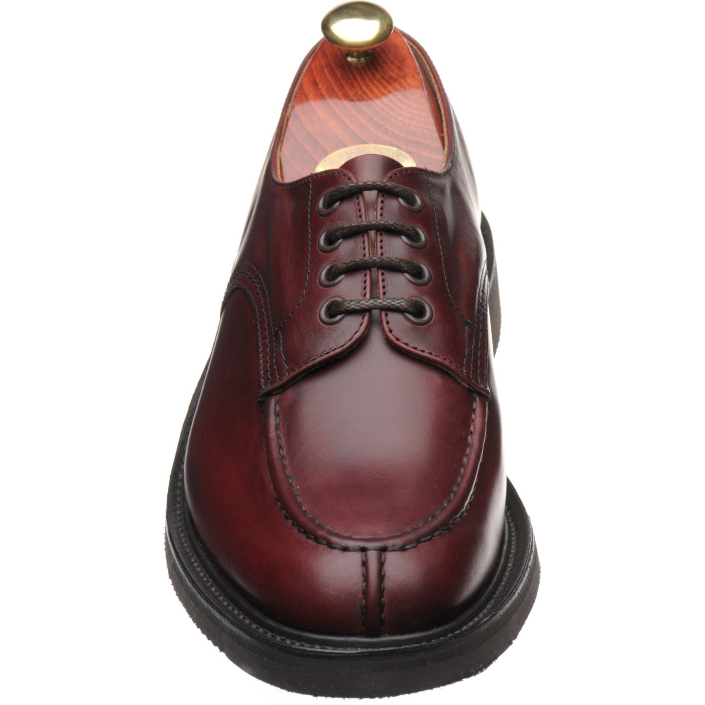 Product image for Herring Kilsby mens rubber-soled Derby shoes in burgundy cutter