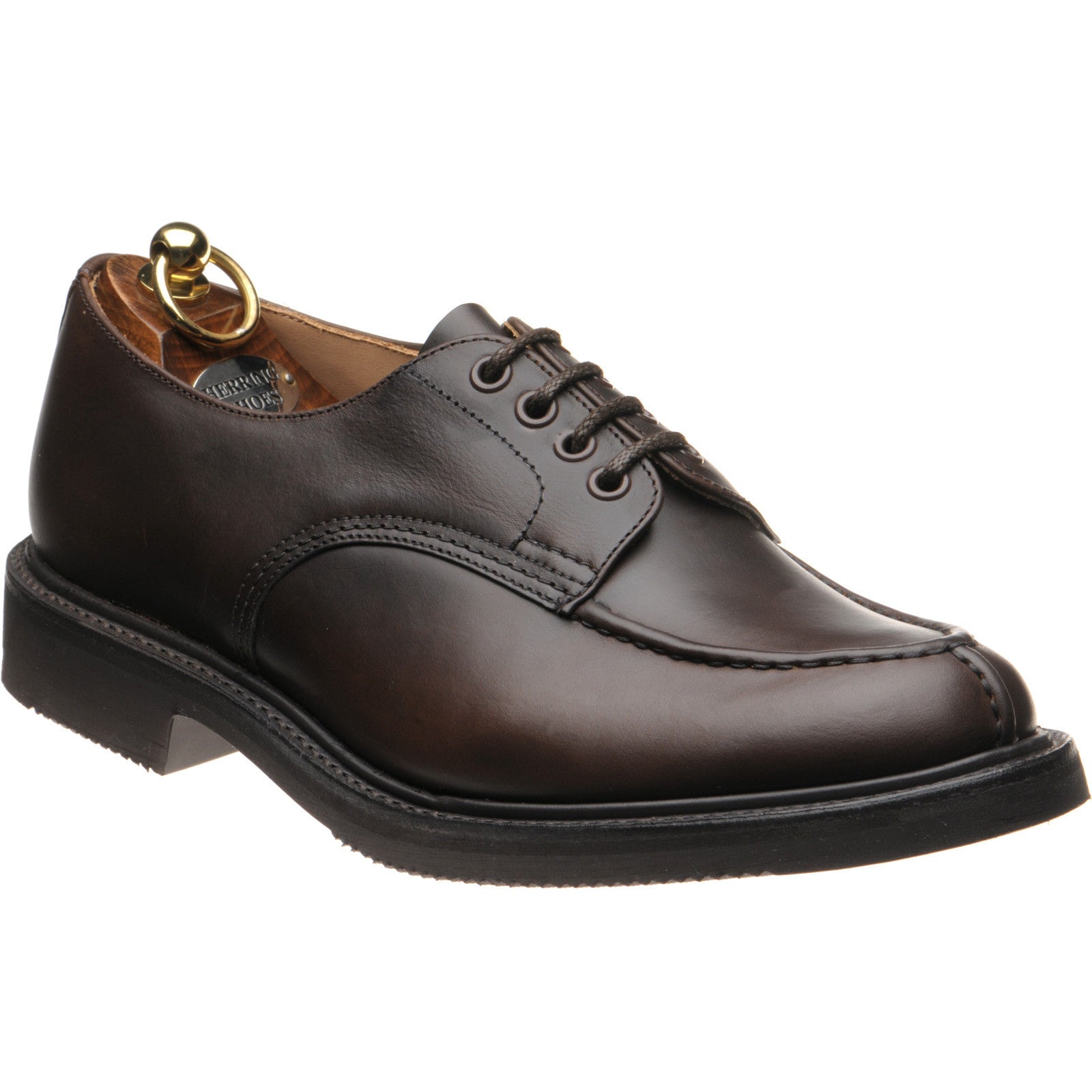 Product image for Herring Kilsby mens rubber-soled Derby shoes in dark brown cutter