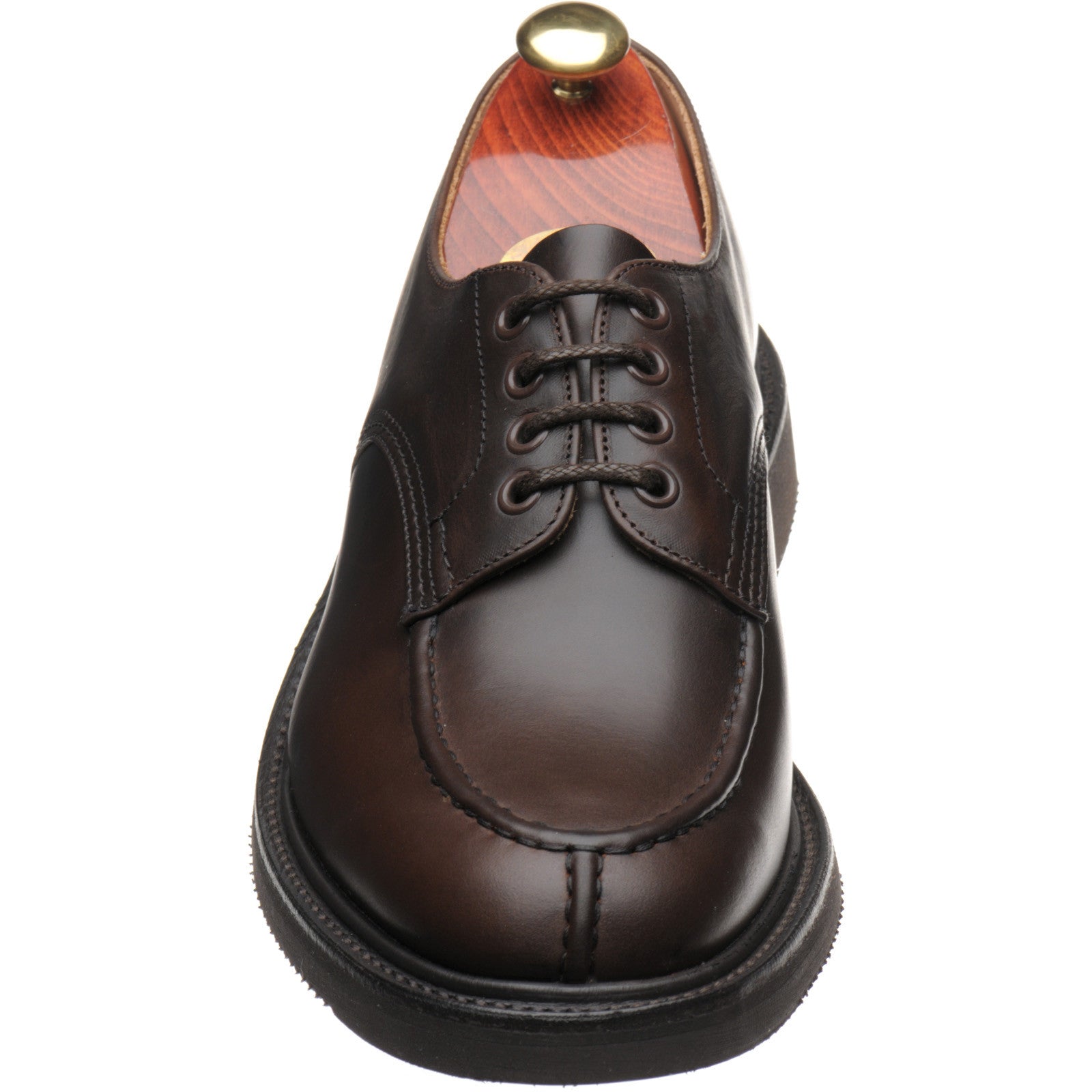Product image for Herring Kilsby mens rubber-soled Derby shoes in dark brown cutter